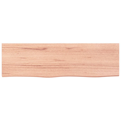 Wall Shelf Light Brown 100x30x(2-4) cm Treated Solid Wood Oak