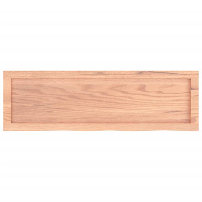 Wall Shelf Light Brown 100x30x(2-4) cm Treated Solid Wood Oak