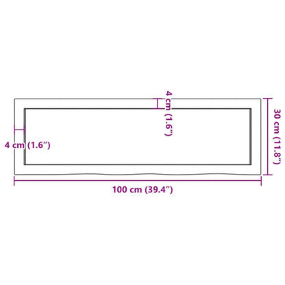 Wall Shelf Light Brown 100x30x(2-4) cm Treated Solid Wood Oak