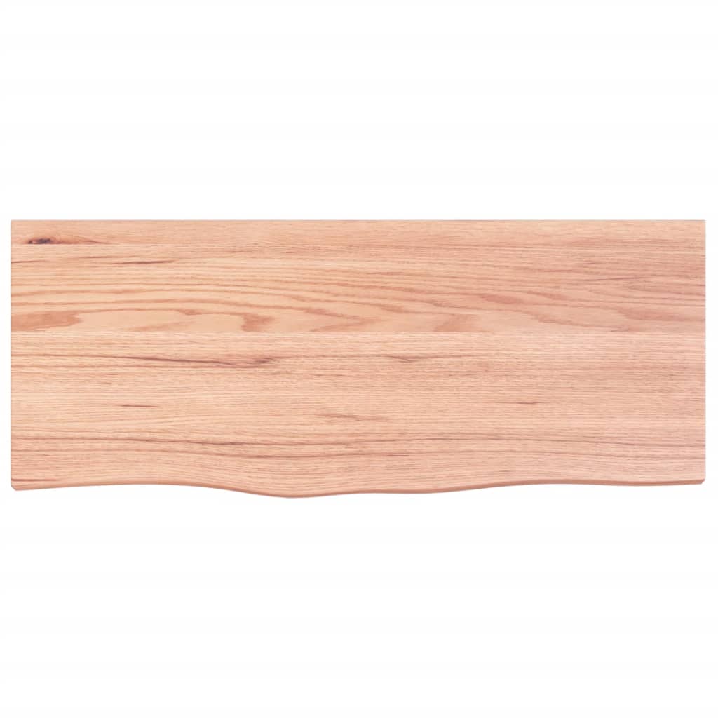 Wall Shelf Light Brown 100x40x2 cm Treated Solid Wood Oak