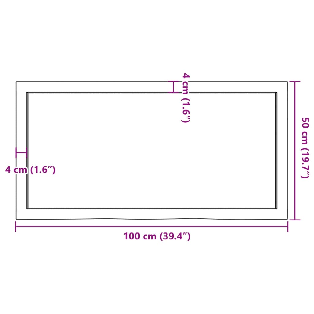 Wall Shelf Light Brown 100x50x(2-4) cm Treated Solid Wood Oak