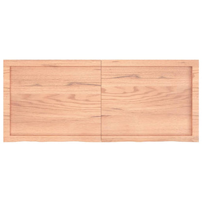 Wall Shelf Light Brown 120x50x(2-4) cm Treated Solid Wood Oak