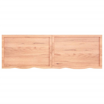 Wall Shelf Light Brown 180x60x(2-4) cm Treated Solid Wood Oak