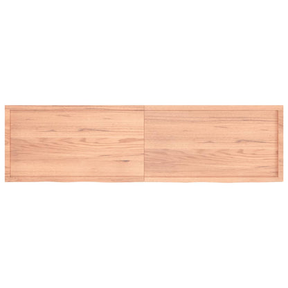 Wall Shelf Light Brown 220x60x(2-4) cm Treated Solid Wood Oak