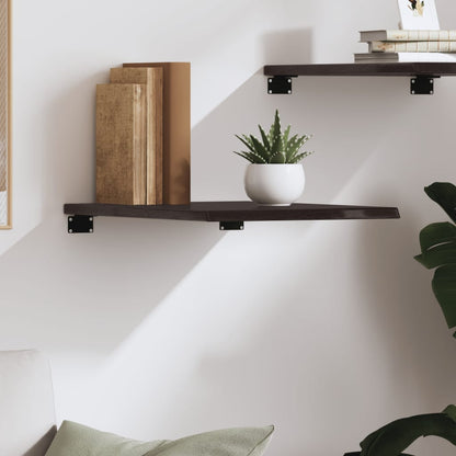 Wall Shelf Dark Brown 40x60x2 cm Treated Solid Wood Oak