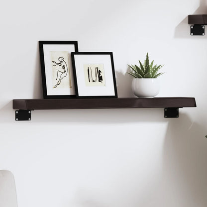 Wall Shelf Dark Brown 60x10x4 cm Treated Solid Wood Oak