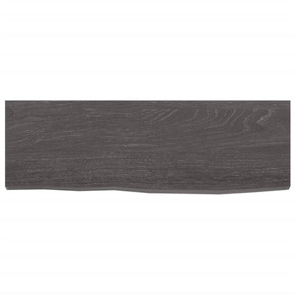 Wall Shelf Dark Brown 60x20x2 cm Treated Solid Wood Oak