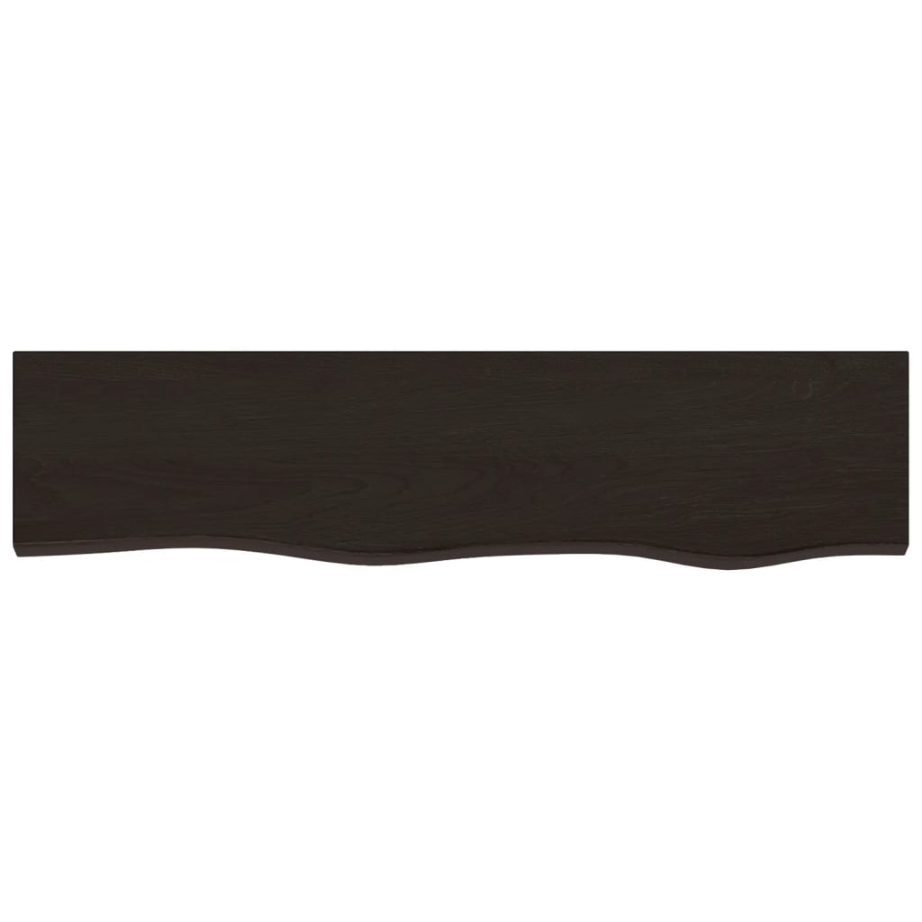 Wall Shelf Dark Brown 80x20x4 cm Treated Solid Wood Oak