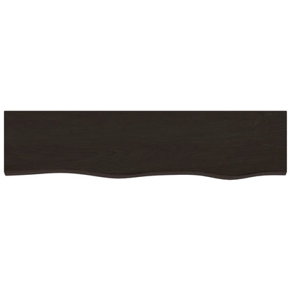 Wall Shelf Dark Brown 80x20x4 cm Treated Solid Wood Oak