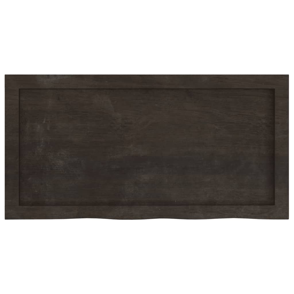 Wall Shelf Dark Brown 80x40x(2-6) cm Treated Solid Wood Oak