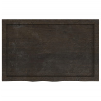 Wall Shelf Dark Brown 80x50x(2-6) cm Treated Solid Wood Oak