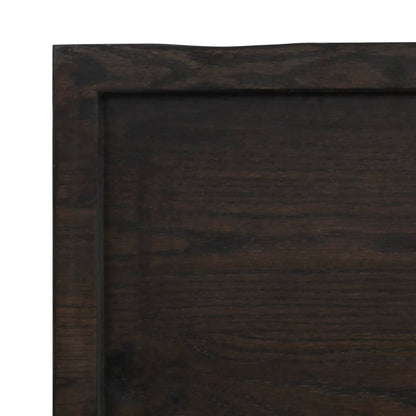 Wall Shelf Dark Brown 80x50x(2-6) cm Treated Solid Wood Oak