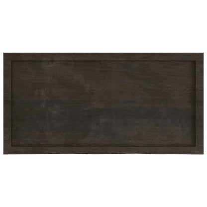 Wall Shelf Dark Brown 100x50x(2-6) cm Treated Solid Wood Oak