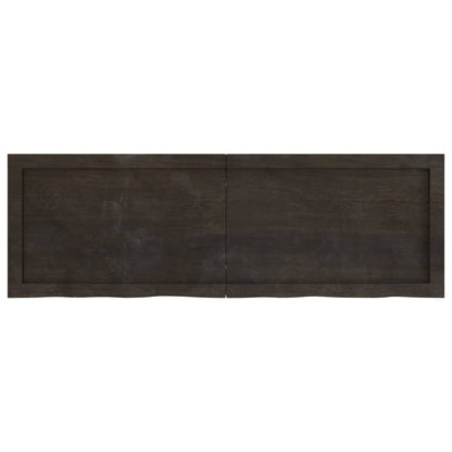 Wall Shelf Dark Brown 120x40x(2-4) cm Treated Solid Wood Oak