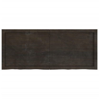 Wall Shelf Dark Brown 120x50x(2-4) cm Treated Solid Wood Oak