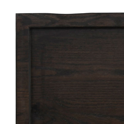 Wall Shelf Dark Brown 140x30x(2-6) cm Treated Solid Wood Oak