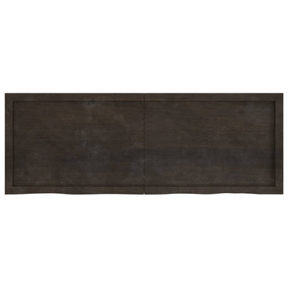 Wall Shelf Dark Brown 140x50x(2-6) cm Treated Solid Wood Oak