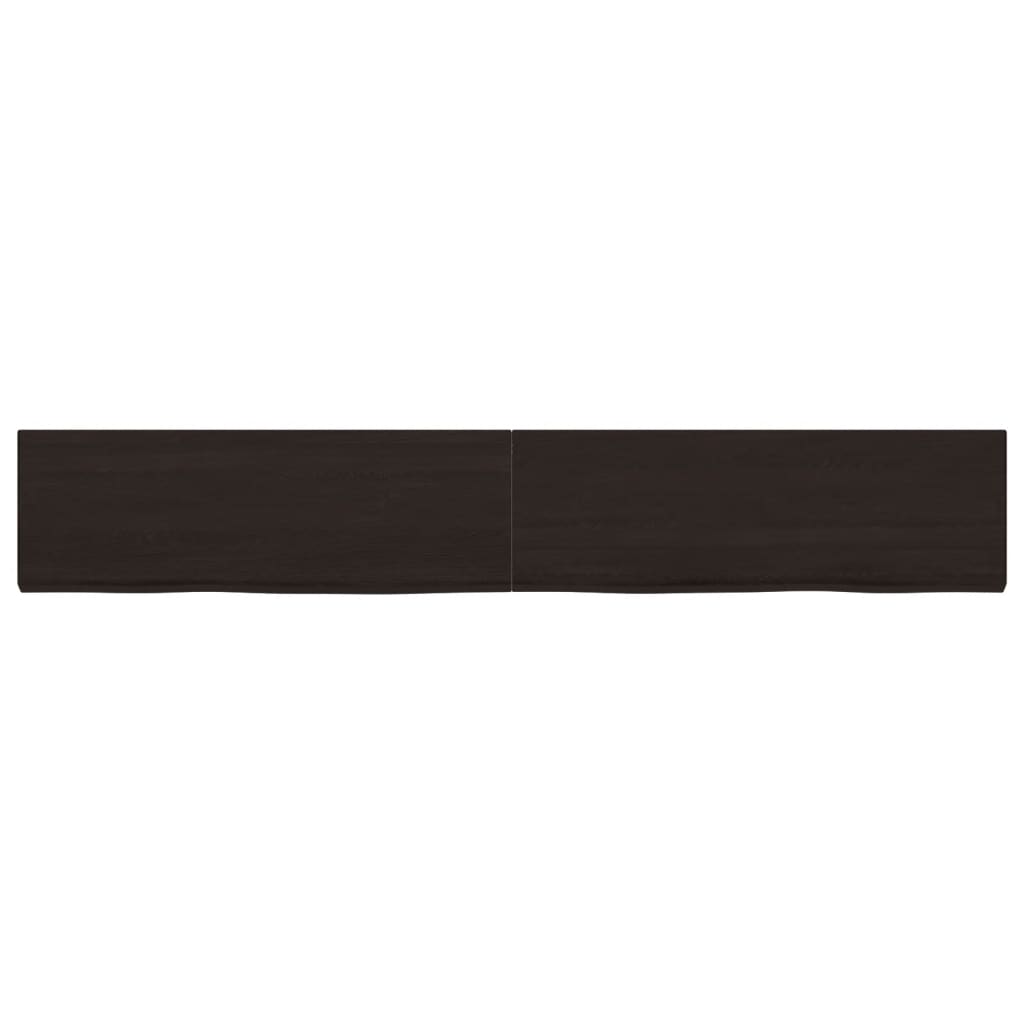 Wall Shelf Dark Brown 180x30x(2-6) cm Treated Solid Wood Oak