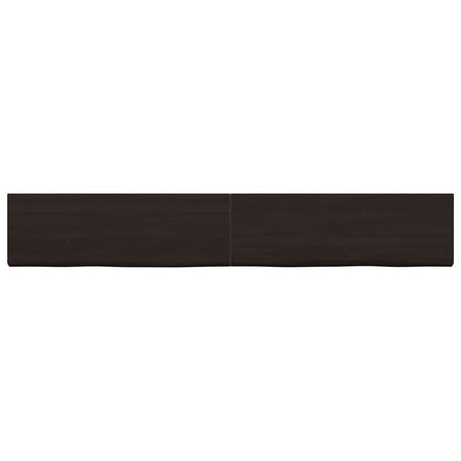 Wall Shelf Dark Brown 180x40x(2-4) cm Treated Solid Wood Oak