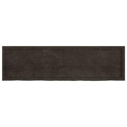 Wall Shelf Dark Brown 180x50x(2-4) cm Treated Solid Wood Oak