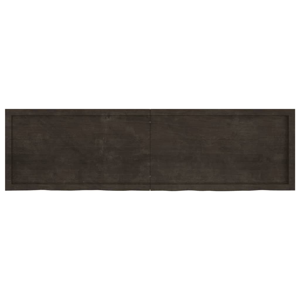 Wall Shelf Dark Brown 180x50x(2-6) cm Treated Solid Wood Oak