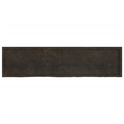 Wall Shelf Dark Brown 200x50x(2-4) cm Treated Solid Wood Oak