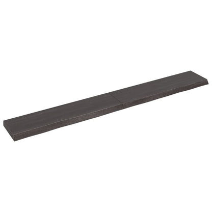 Wall Shelf Dark Brown 220x30x(2-6) cm Treated Solid Wood Oak