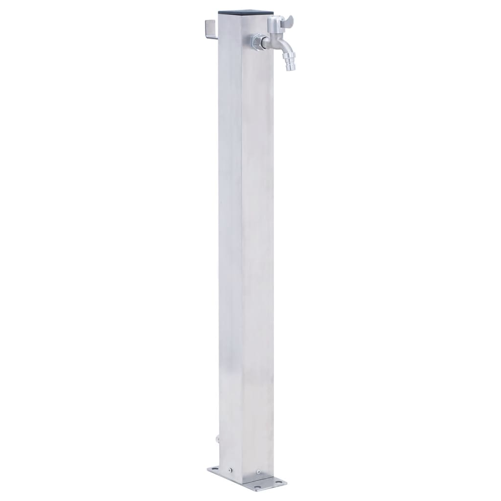 Garden Water Column 100 cm Stainless Steel Square