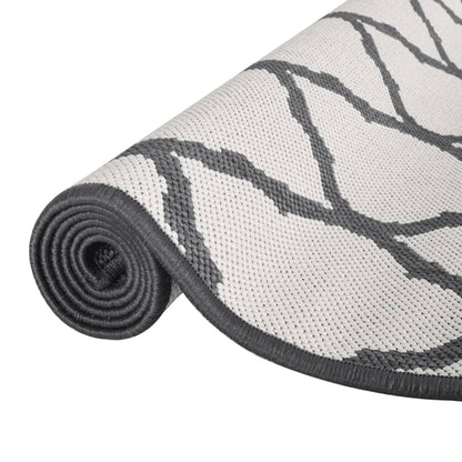 Outdoor Rug Grey and White 80x150 cm Reversible Design