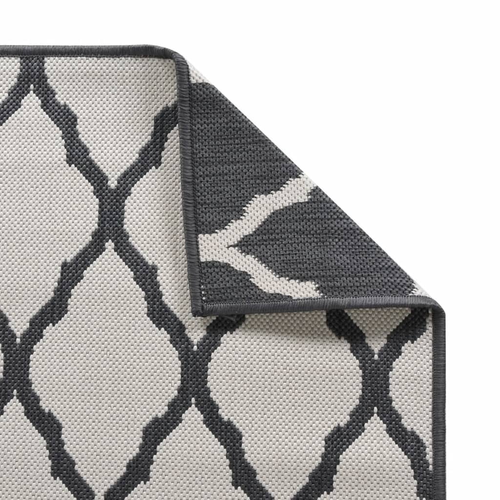 Outdoor Rug Grey and White 80x150 cm Reversible Design