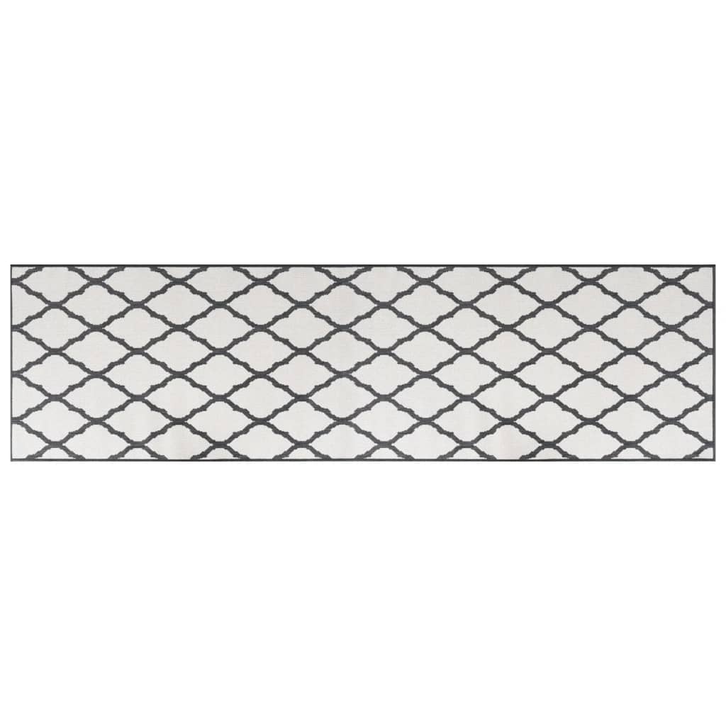 Outdoor Rug Grey and White 80x250 cm Reversible Design