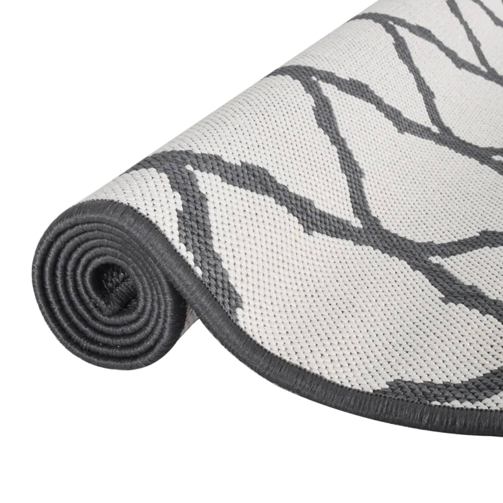 Outdoor Rug Grey and White 80x250 cm Reversible Design