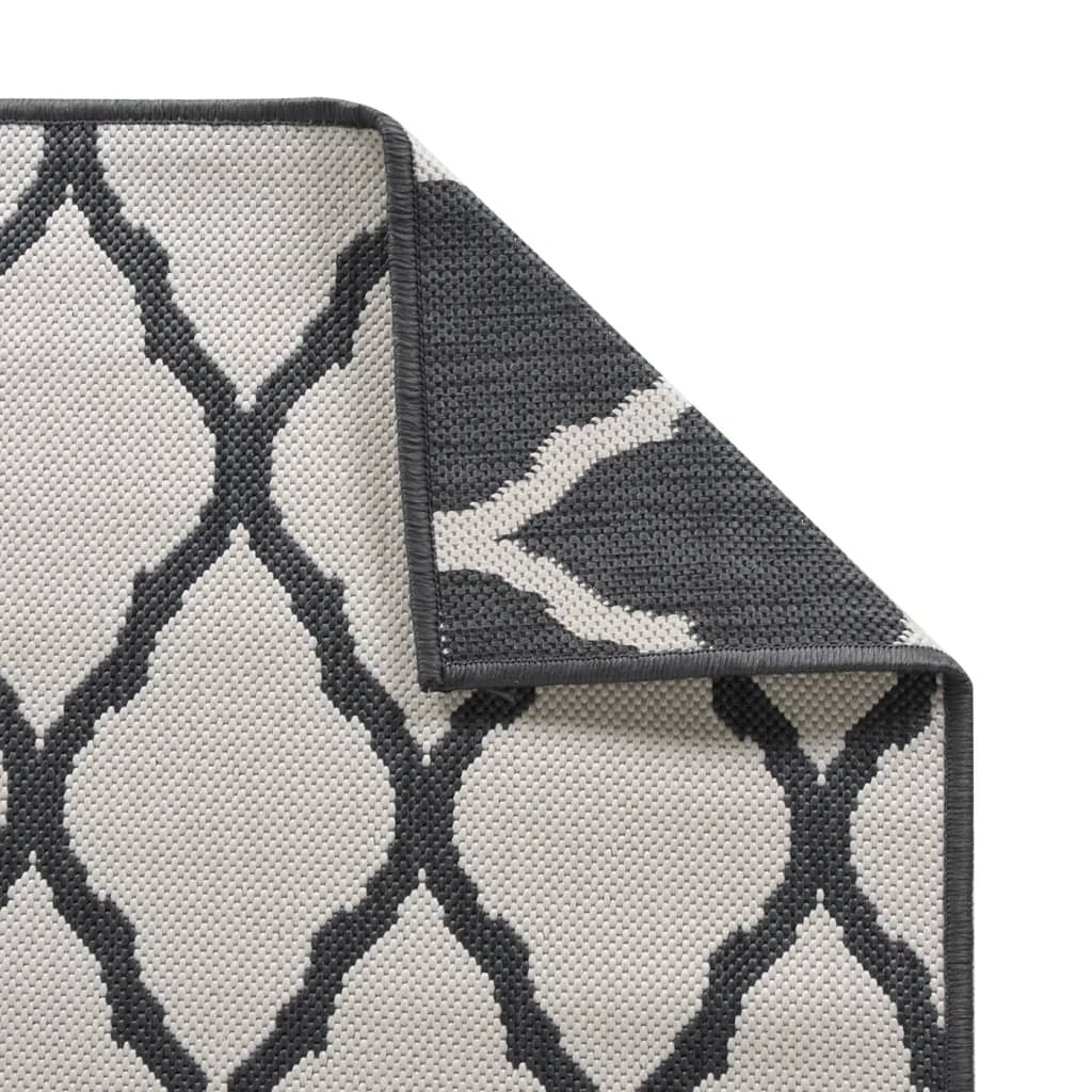 Outdoor Rug Grey and White 80x250 cm Reversible Design