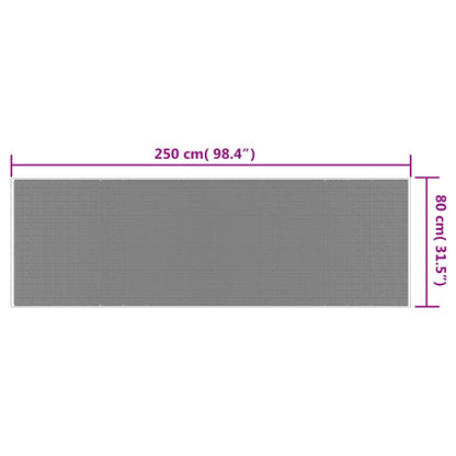 Outdoor Rug Grey and White 80x250 cm Reversible Design