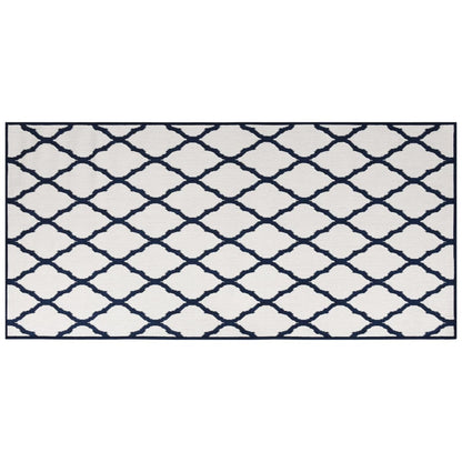 Outdoor Rug Navy and White 100x200 cm Reversible Design