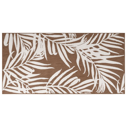 Outdoor Rug Brown and White 100x200 cm Reversible Design