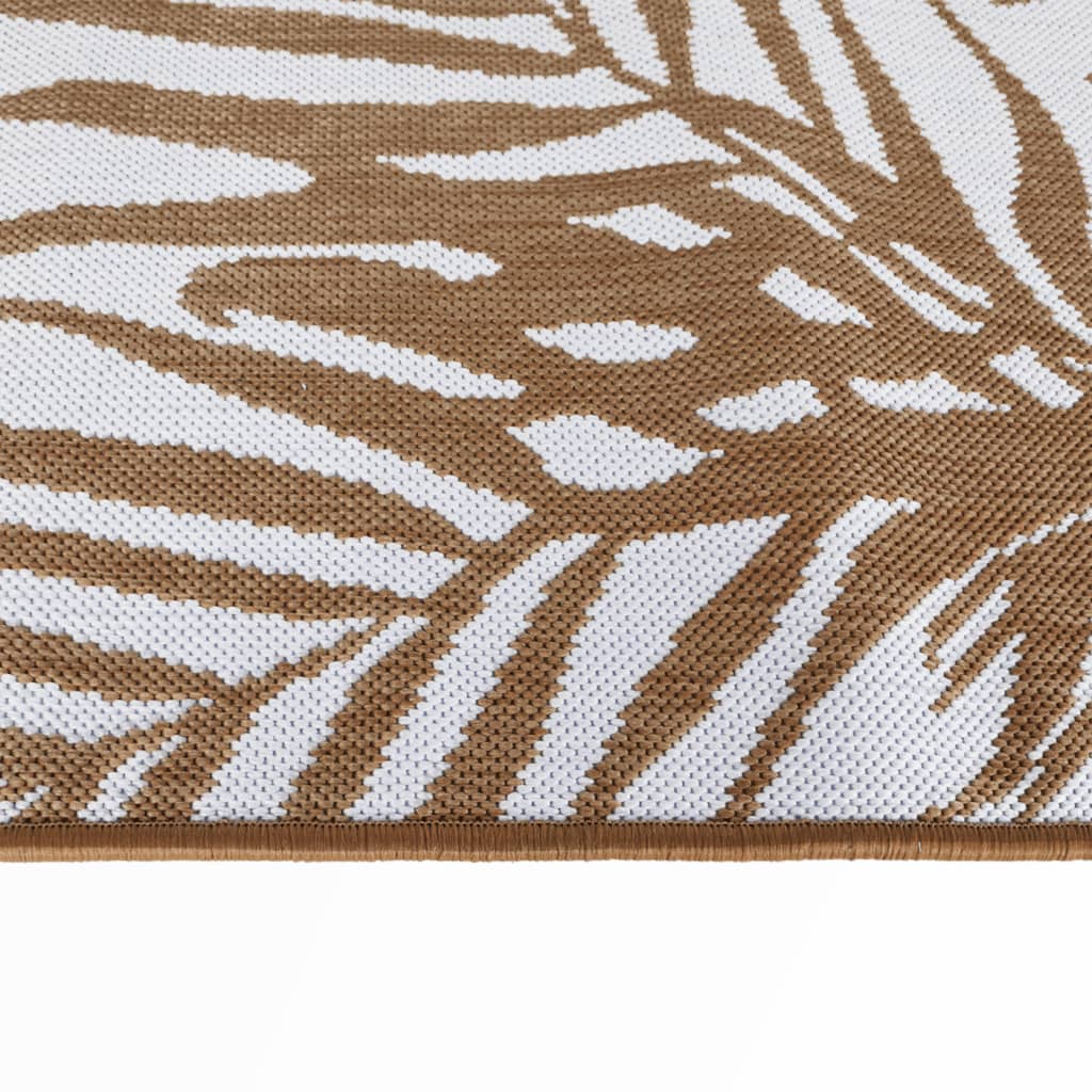 Outdoor Rug Brown and White 100x200 cm Reversible Design