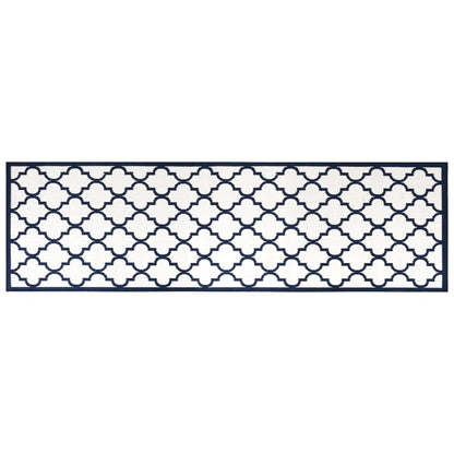 Outdoor Rug Navy and White 80x250 cm Reversible Design