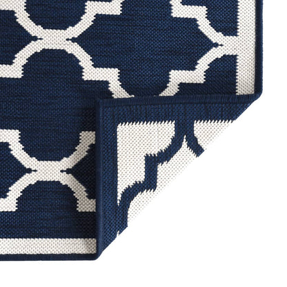 Outdoor Rug Navy and White 80x250 cm Reversible Design