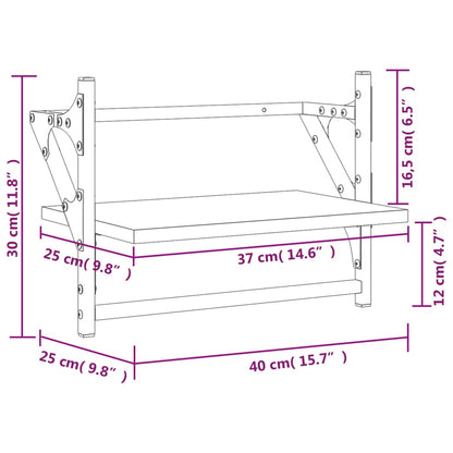 Wall Shelves with Bars 2 pcs Grey Sonoma 40x25x30 cm