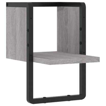 Wall Shelf with Bar Grey Sonoma 20x25x30 cm