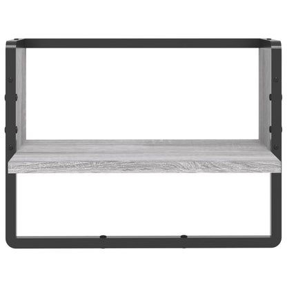 Wall Shelf with Bar Grey Sonoma 40x25x30 cm