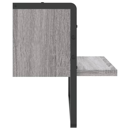 Wall Shelf with Bar Grey Sonoma 40x25x30 cm