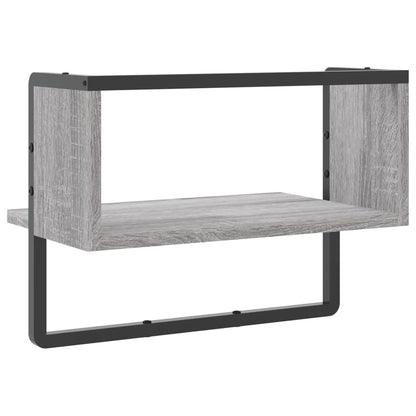 Wall Shelf with Bar Grey Sonoma 40x25x30 cm