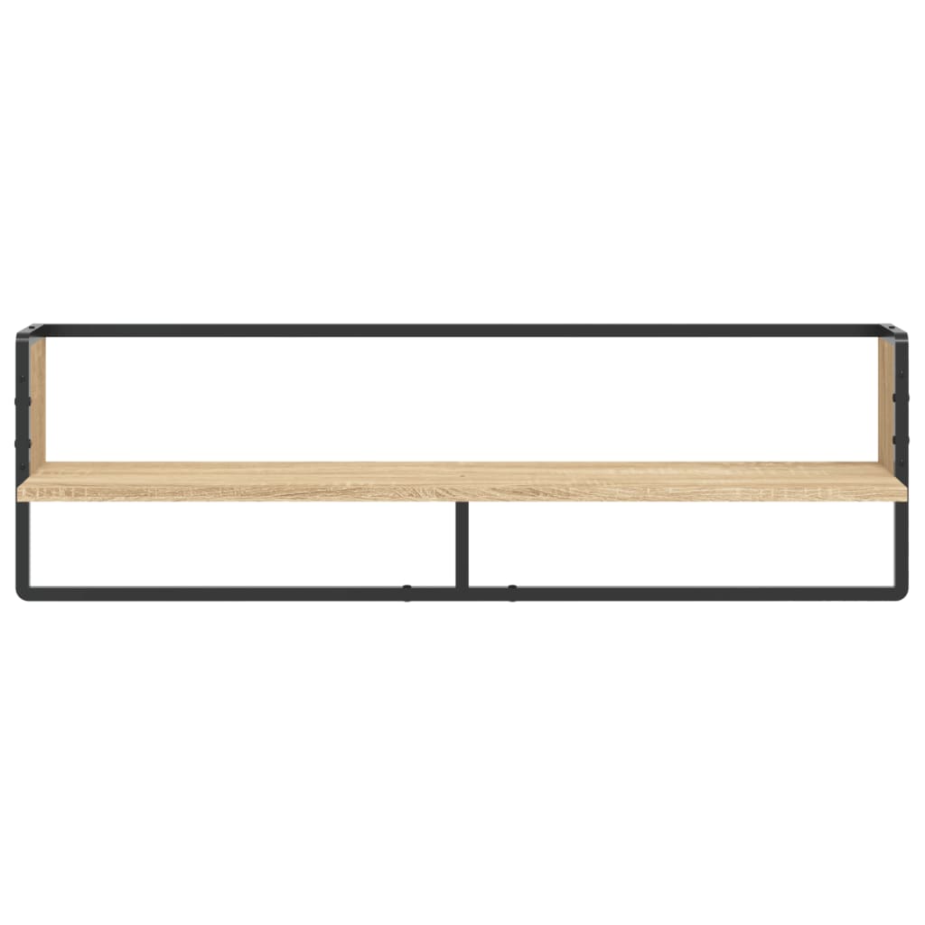 Wall Shelf with Bar Sonoma Oak 100x25x30 cm