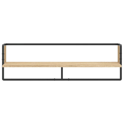 Wall Shelf with Bar Sonoma Oak 100x25x30 cm