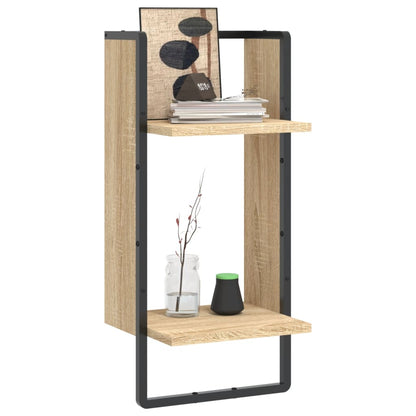 Wall Shelf with Bar Sonoma Oak 30x25x65 cm