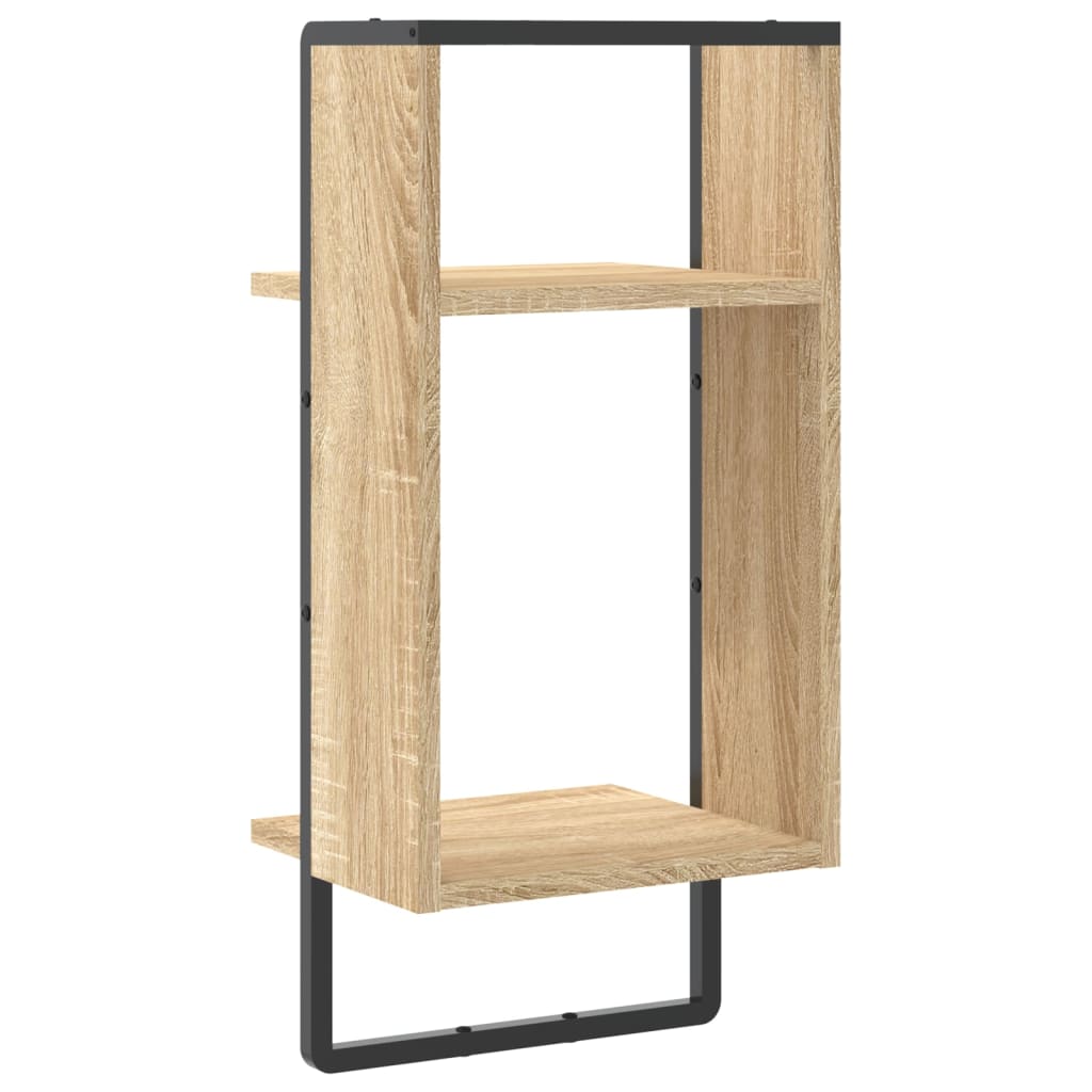 Wall Shelf with Bar Sonoma Oak 30x25x65 cm