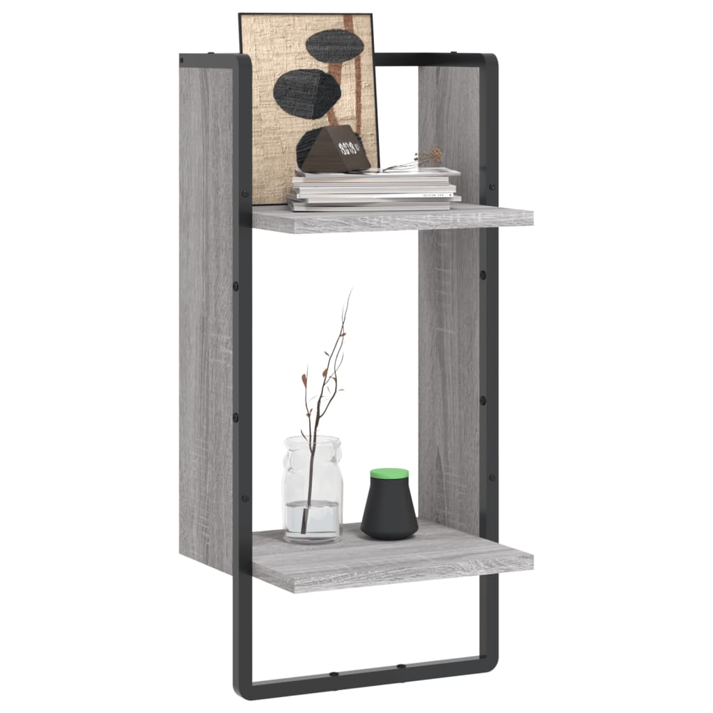 Wall Shelf with Bar Grey Sonoma 30x25x65 cm