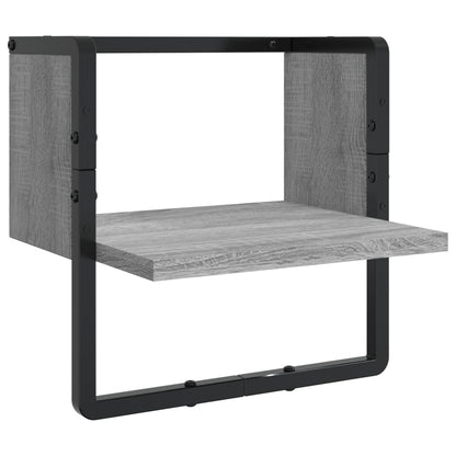 4 Piece Wall Shelf Set with Bars Grey Sonoma Engineered Wood